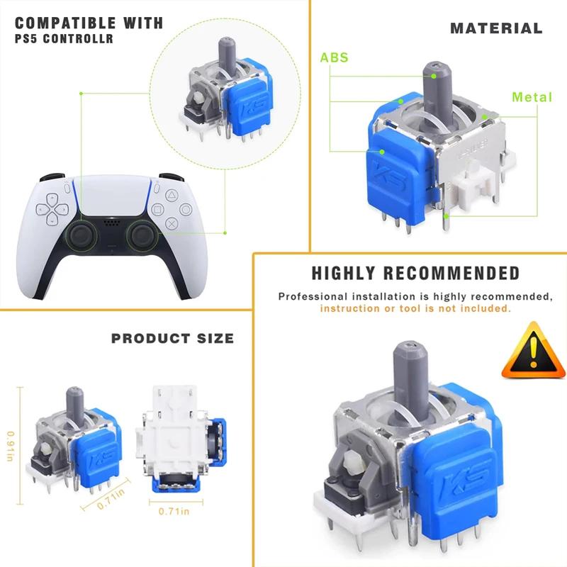TMR Electromagnetic Hall Effect Joystick No-Drift Upgrade Replacement Kit for PS5 Controller (BDM-010/020/030/040/050) 3D Anal 5