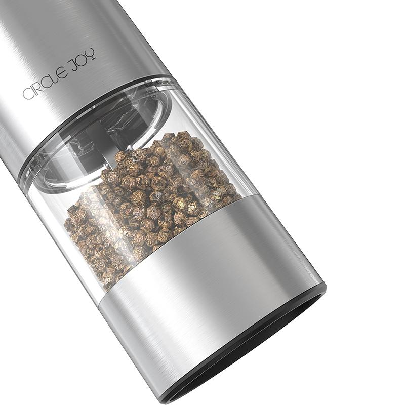 Circle Joy Electric Pepper Grinder White and Black Peppercorns Peppercorns Sea Salt Fully Automatic