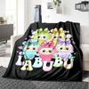 1Pc Cute Labubu Blanket Soft Comfortable Polyester Blanket Allseason Bedroom Office Outdoor Use Christmas Gift Choice Print Home Blanket Soft And Comf