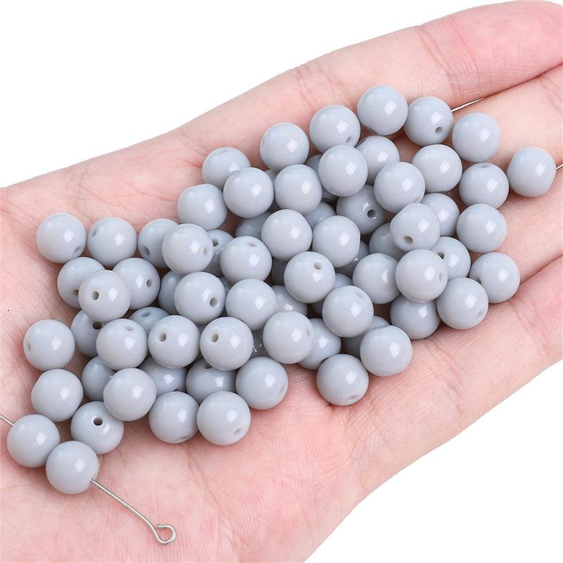 Handgefertigtes Schwarz-Weißes Transparentes Rundes Kristallperlenarmband/Halskette für DIY-Schmuck