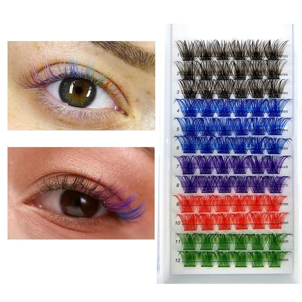 

C Curl Segment Lashes Manga Накладные ресницы Отдельные ресницы Длинные натуральные 3D-кластеры Красочные