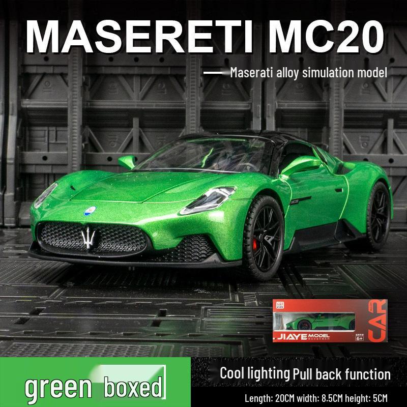 

Jiaye VB24285 Модель спортивного автомобиля из сплава Maserati MC20 со звуком, светом и открывающимися дверями.