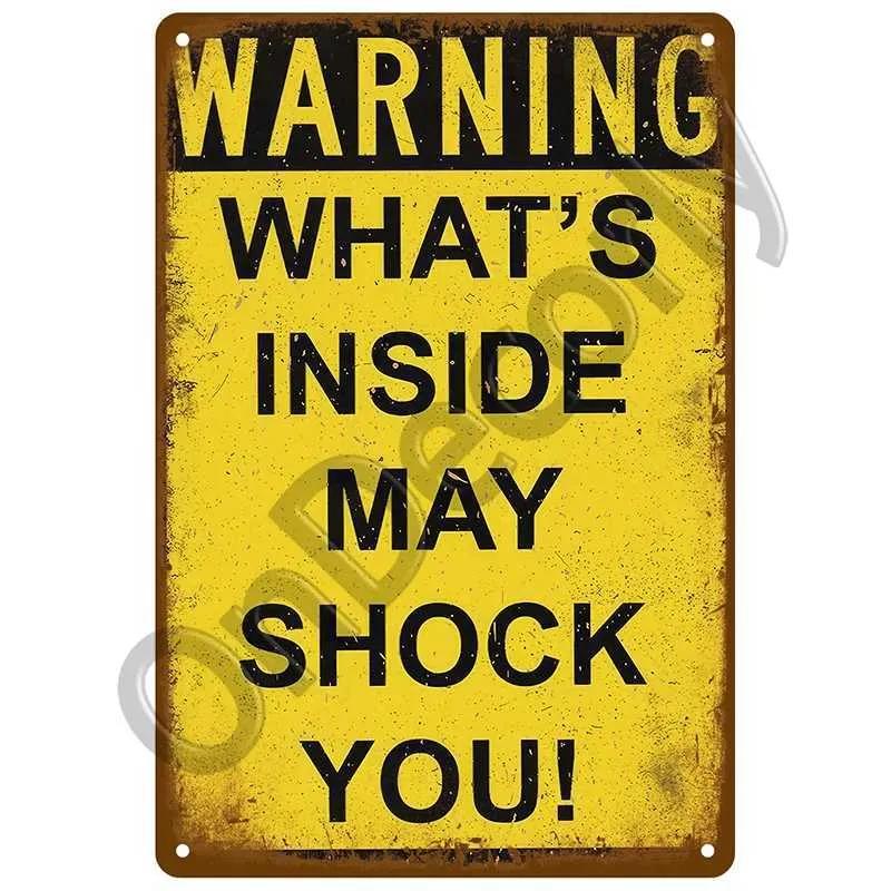 Retro Dangerous Tin Sign Home Wall Decoration Used For Bar Painting Retro Warning Metal Sign Plaque Cafe Club Man Cave Pubs Art Poster