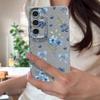 Blaubeer-Schleifen Blumiges Case Für Samsung S26 S25 S24 Ultra S23 S22 S21 FE A15 A16 A17 A26 A35 A36 A37 A54 A55 A56 A57 5G Lederstruktur Abdeckung