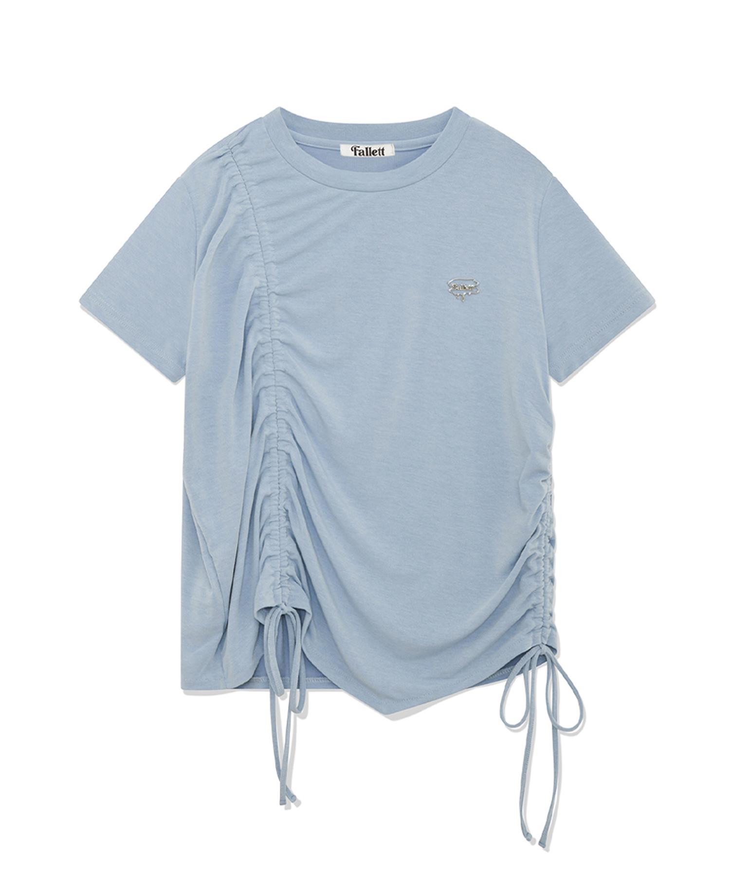 Pallet Asymmetrical Shirred Top Blue Sky Blue/L
