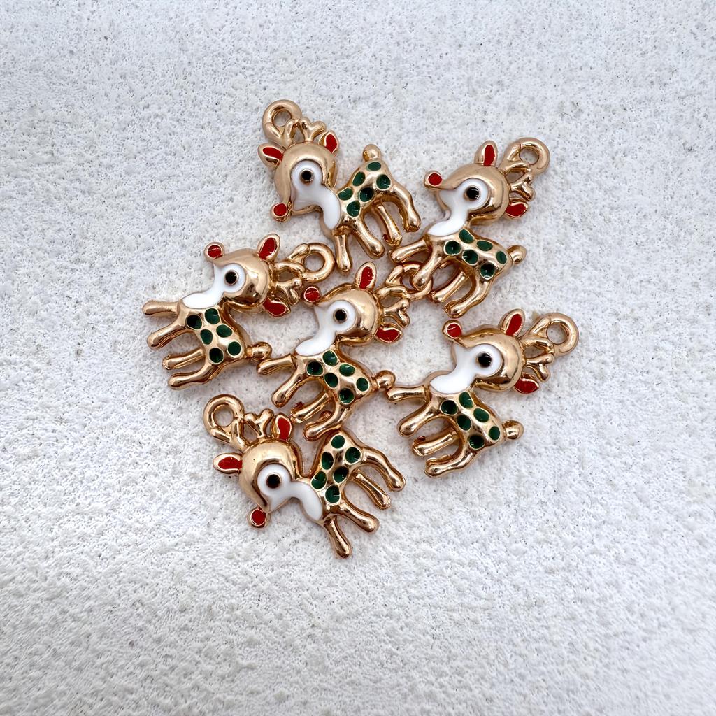 20 new high-quality zinc alloy Christmas reindeer pendants, suitable for DIY jewelry making - perfect accessories for earr