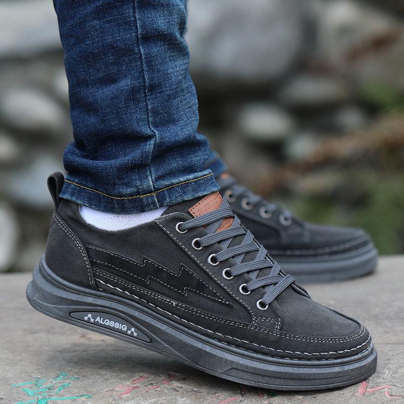 Herren 2025 Atmungsaktive Canvas Skate Schuhe - Geruchsresistent, Weiche Sohle, Abriebfest, Vielseitiges Freizeit-Schuhwerk.