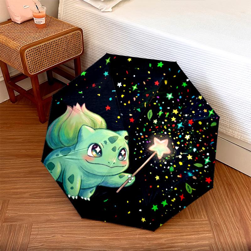 

1PC Automatic Folding Umbrella Bulbasaur Pattern 8 Ribs Portable Foldable Travel Umbrella Christmas Birthday Gift разноцветный
