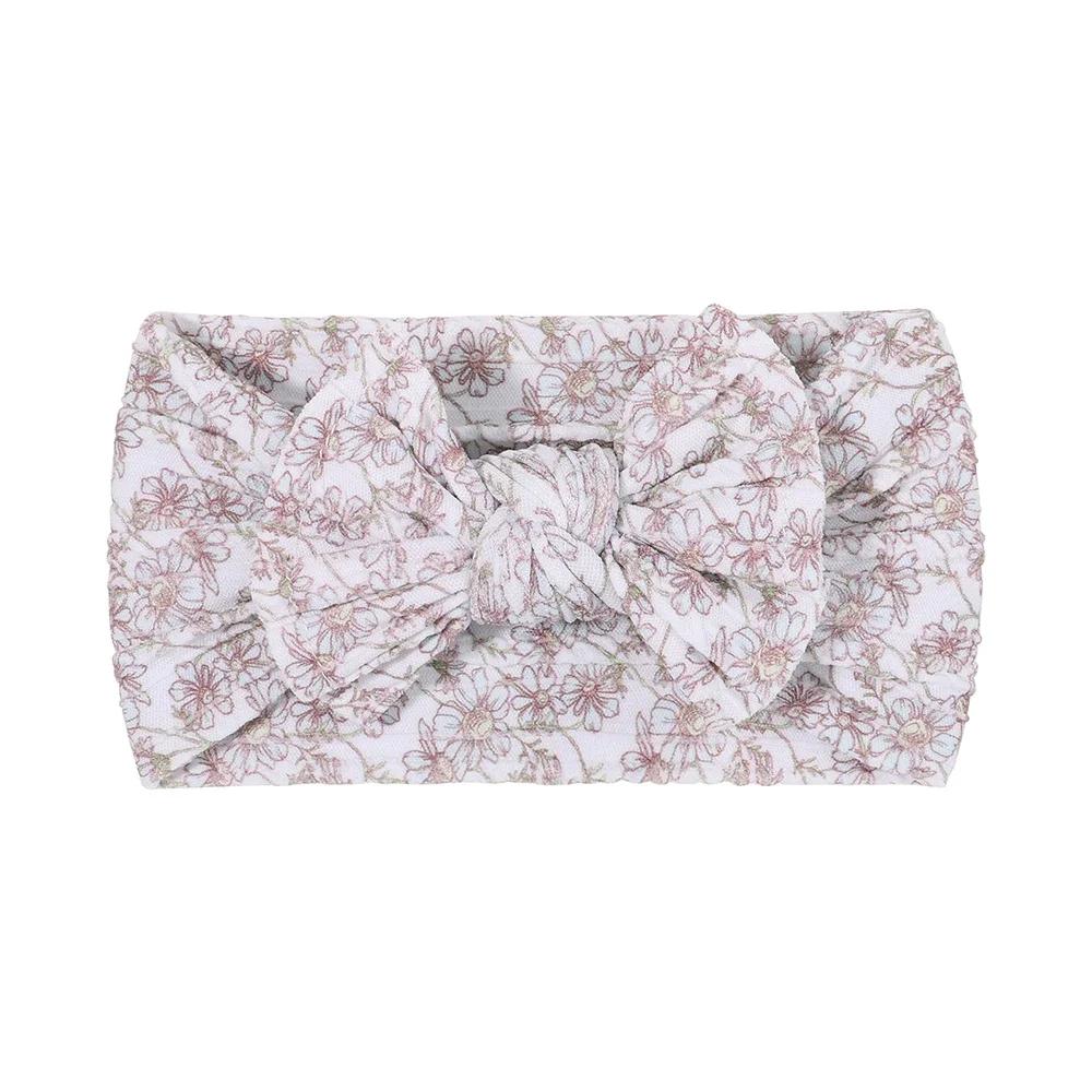 48colors Newborn Baby Headband Girls Elastic Knit Children Turban Baby Bows Soft Nylon Kids Headwear Toddler Hair Accessories