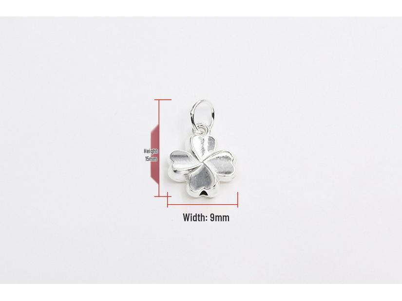 

Подвеска-шарм из стерлингового серебра 925 пробы в виде цветка четырехлистного клевера для DIY-украшений.