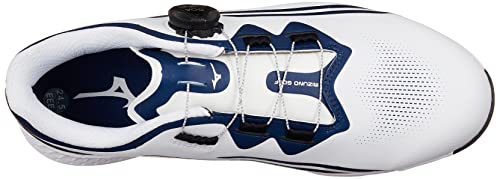Mizuno Nexlite WG BOA Waterproof Golf Shoes, Men's, White/Navy, Size 25.0 cm, 3E
