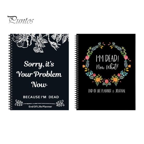 End of Life-Planer-Notizbuch, A4-Größe, 73 Blatt, dickes Papier, kompaktes, leichtes, spiralgebundenes Death-Binder-Kit