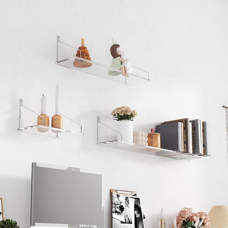 Clear Acrylic Wall Mounted Floating Shelf Set