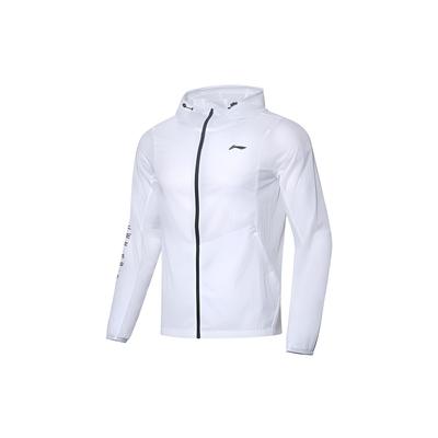Futter Buchstabenaufdruck Sport Langarmjacke Herren Jacke Weiß AFDQ205-1