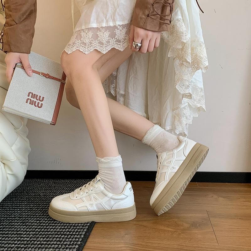 

Trendy brand platform white shoes women s new autumn versatile sports shoes lace-up muffin shoes casual board shoes 35