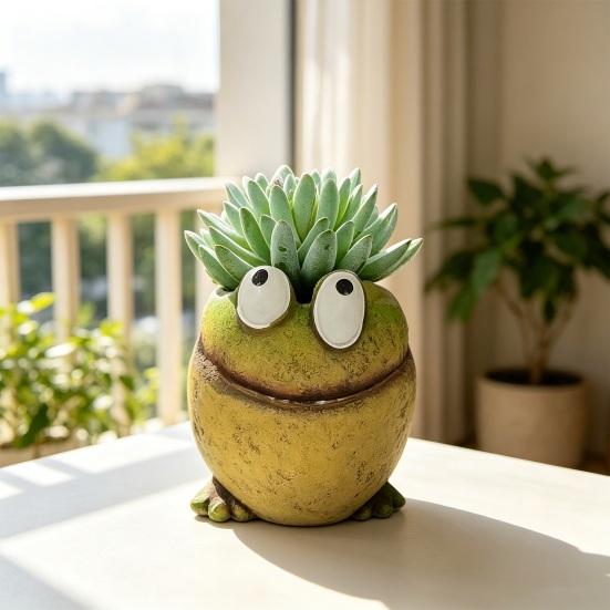 Animal Plant Pot, Animal-Shaped Resin Planter, Weather Resistant Matte Texture Plant Container for Outdoor Indoor Decor