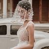 Vintage White Black Red Pearls Beads Brides Veil Headwear Solid Color Tulle Wedding Veils Wedding Veils Wedding