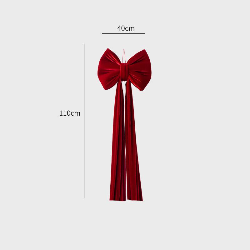 NUCHI Velvet Super Large Christmas Tree Bow Decoration Pendant