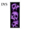 Horror Theme Decor Skulls Book Nook, Gothic Skull Bookshelf Insert, 3 Tier Stacked Sculpture Mysterious Library with Black Frame, Academia Spooky for