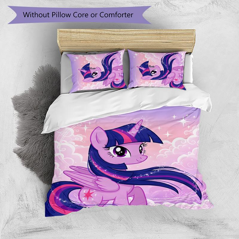 Twilight Sparkle 3pcs Bedding Set Duvet Cover Closure Includes 1 Duvet Cover & 2 Pillowcases for All Seasons Bedroom Home Dorm Decor