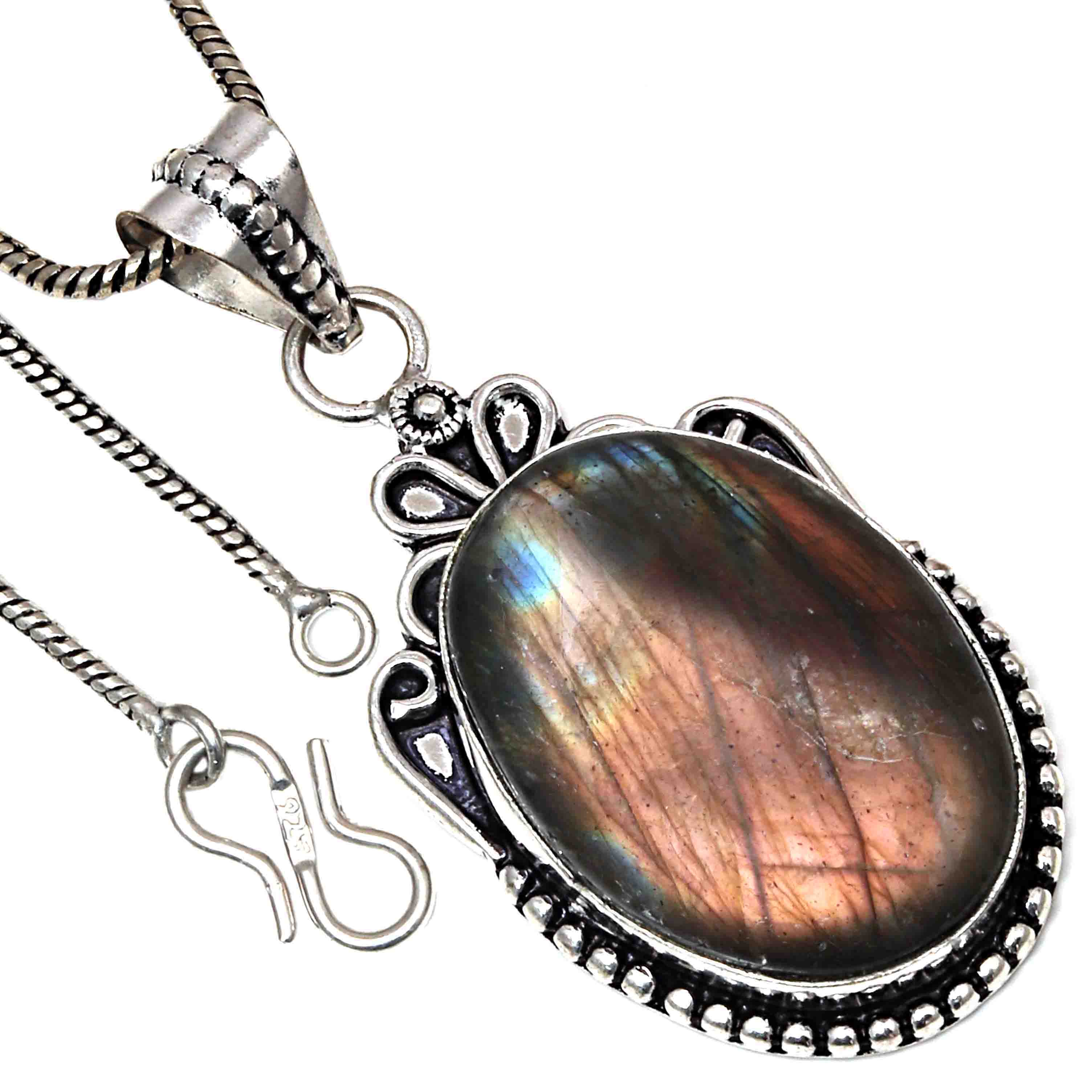 

Pendant Multi Fire Labradorite Gemstone Valentine Day Silver Jewelry 2.25