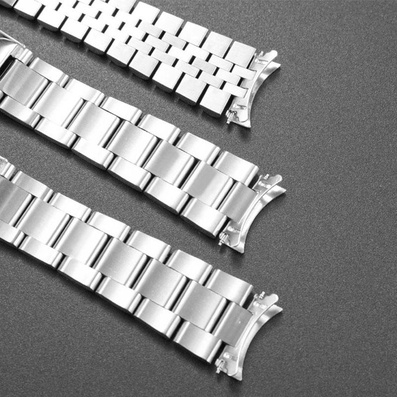 For Seiko Watchband No. 5 Diving Sxns80 Snxs79 Snxs79k Snxs77 Snxs73 Series 19mm Curved End Stainless Steel Strap Folding Buckle