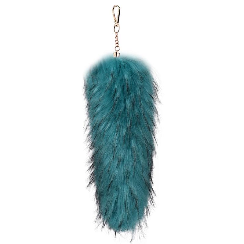 Trendy Foxes Tail Key Holder Accessory Sturdy Plush Synthetic Leather Bag Ornament Portable for Stylish Ladies Women