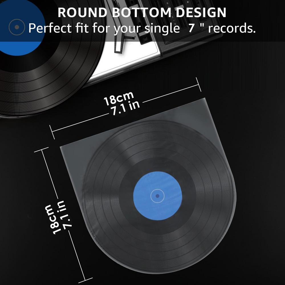50pcs Vinyl Record Protector LP Record Bags Anti-Static Record Sleeves Outer Inner Translucent Cover Container