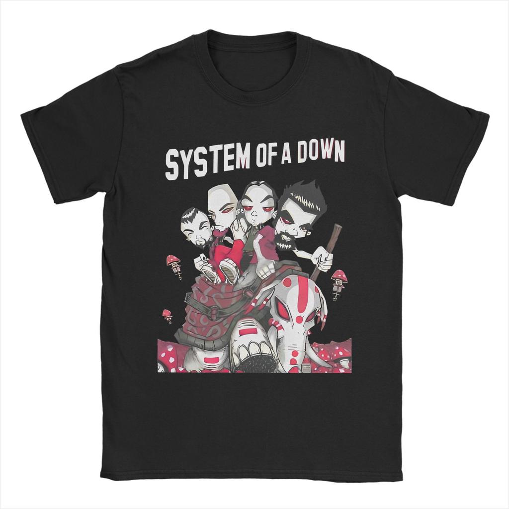 Herren SOAD System Of A Down Rock Musik Band T-Shirts 100% Baumwolle Top T-Shirts Sommer Kurzarm T-Shirt Rundhals T-Shirt Große Größe