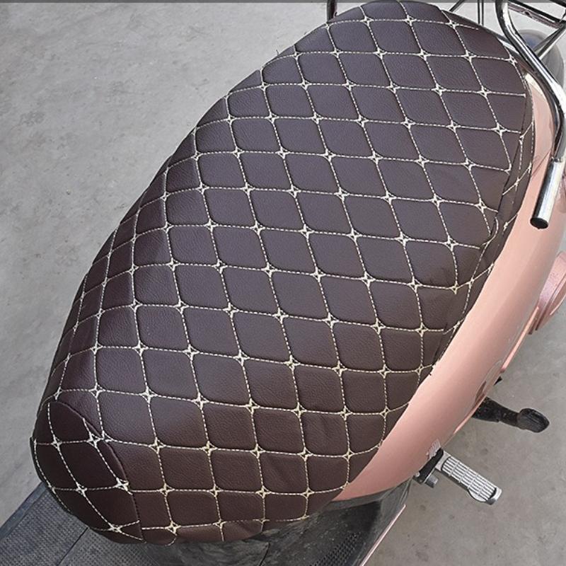 Motorcycle Seat Cushion Cover 3D Mesh Waterproof Seat Cushion Protector Protection Breathable Anti-Skid PU Leather for Scooter