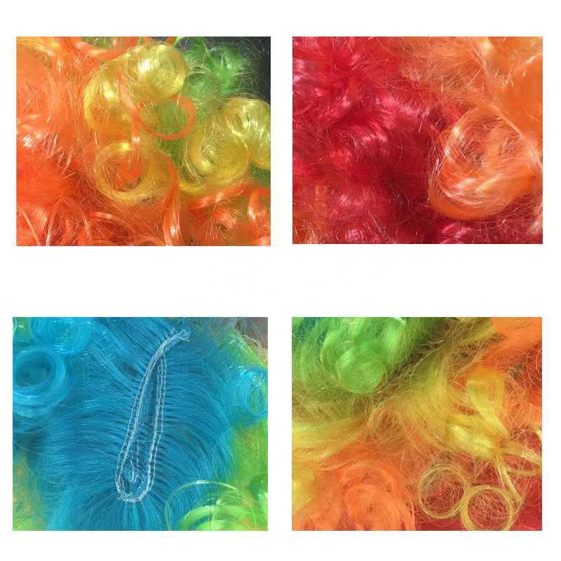 Funny Clown Cosplay Kindergarten Baby Wig Hair Extensions Synthetic Colours Fluffy Curly Head Cover Performance Kids Wig Hat