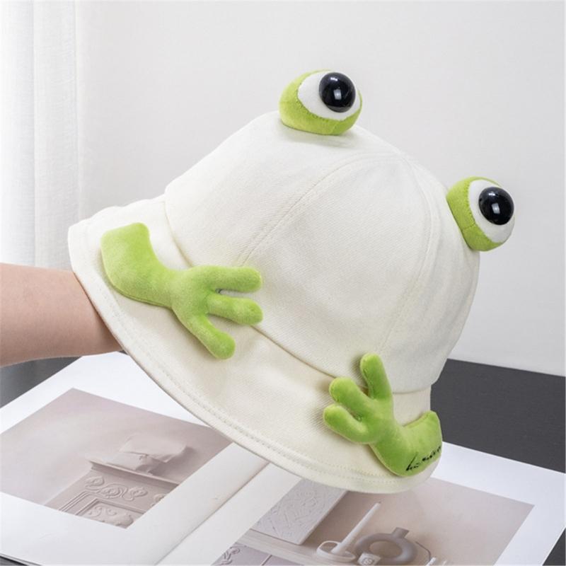 Unisex Froschform Eimerhut Breite Krempe Outdoor Sommer Frühling Faltbarer Fischerhut Sonnenschutz Geschenke für Freundin