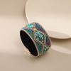 Beads Flower Pattern Magnetic Clasp Bracelet Turquoise Color Charm Bracelet  Women Ladies