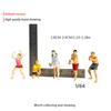 1:64 Scale Hand Painted Resin Collectible Figure Miniature Model Accessories Realistic Beach Volley Figure Model Gift
