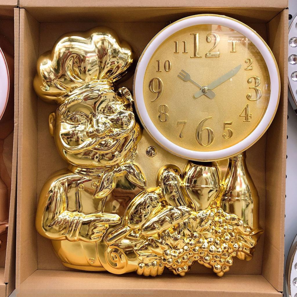 American Country Chef Wall Clock Kitchen Dining Room Silent Clock Retro Personal Art Deco Hanging Table