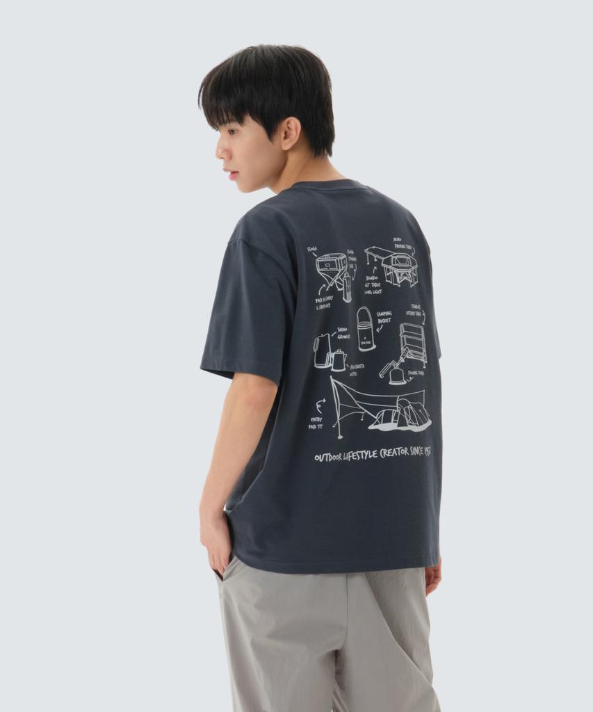 SNOWPEAK APPAREL Sorona Gear Short Sleeve T-Shirt (S26Mufts06) Vintage Blue