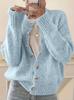 Korean New Arrival: Age-Defying Color Block Dot Women's Knitwear Sweater Cardigan