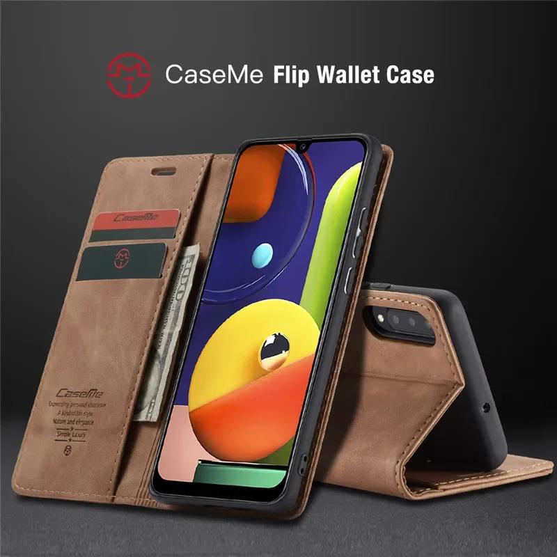 CaseMe Flip Leather Phone Case for Samsung A17 A07 A56 A36 A55 A35 A53 A73 A33 A23 A13 A52 Wallet Card Cover For Galaxy A16 A15 A14 A24 A34 A54 Coque