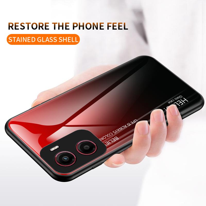 

For Motorola Moto G05 4G Case Anti-Scratch Tempered Glass+PC+TPU Phone Cover B
