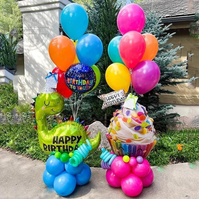 1pc-DIY Balloons Decor Birthday Aluminum Film Balloon Fashion Green Dinosaur Style For Children's Boy Parties Accessories