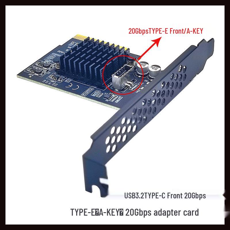 Xiangshuo USB 3.2 Gen 2x2 20Gbps PCI-E 4X to Type-C Adapter with Dual ASM324 Chips
