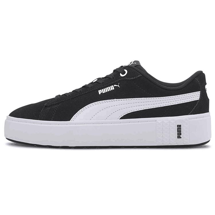 (WMNS) PUMA Smash Platform V2 Suede Black White Women s 373037-04 EU 38