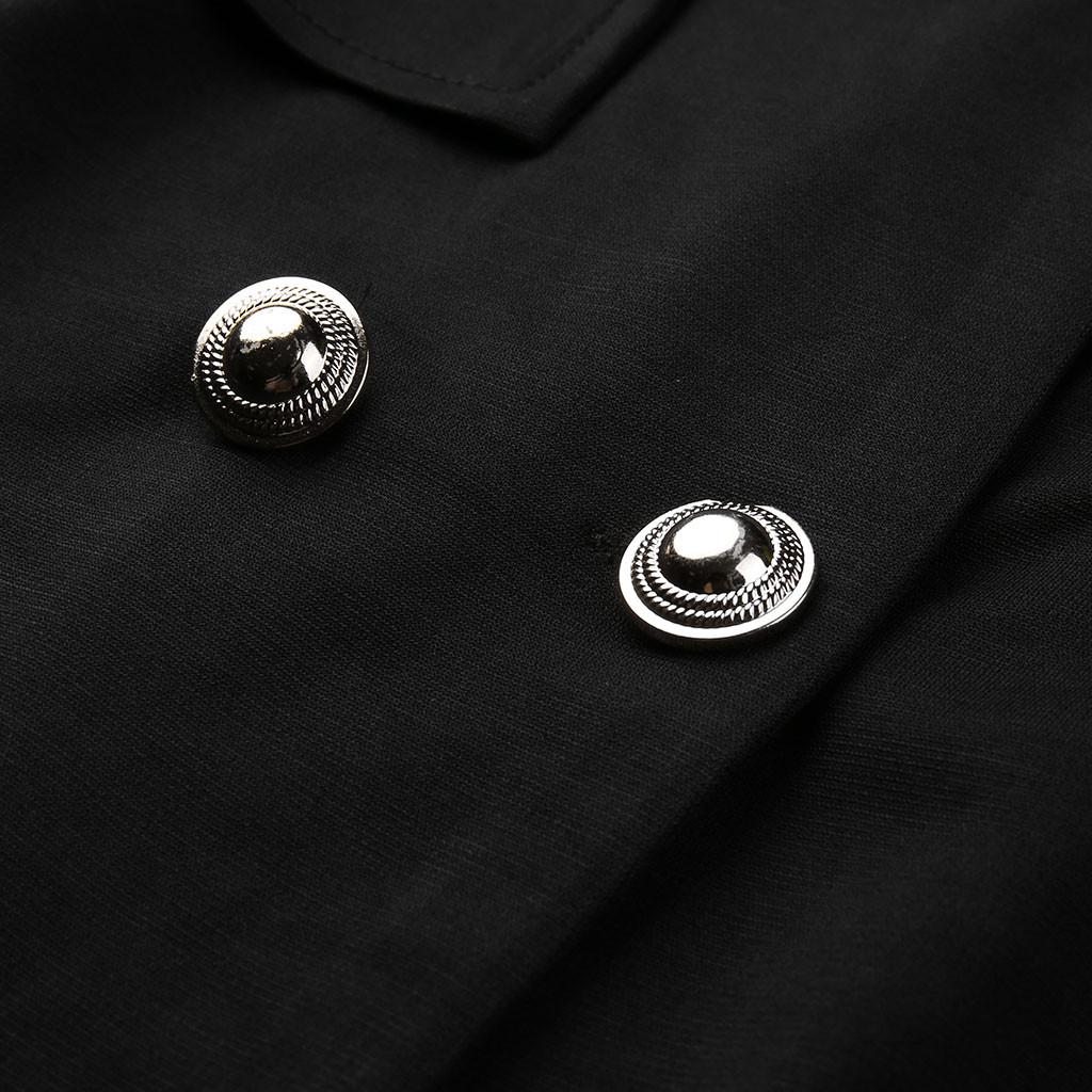 Women Womens Double Breasted Button Front Military Style Long Dress