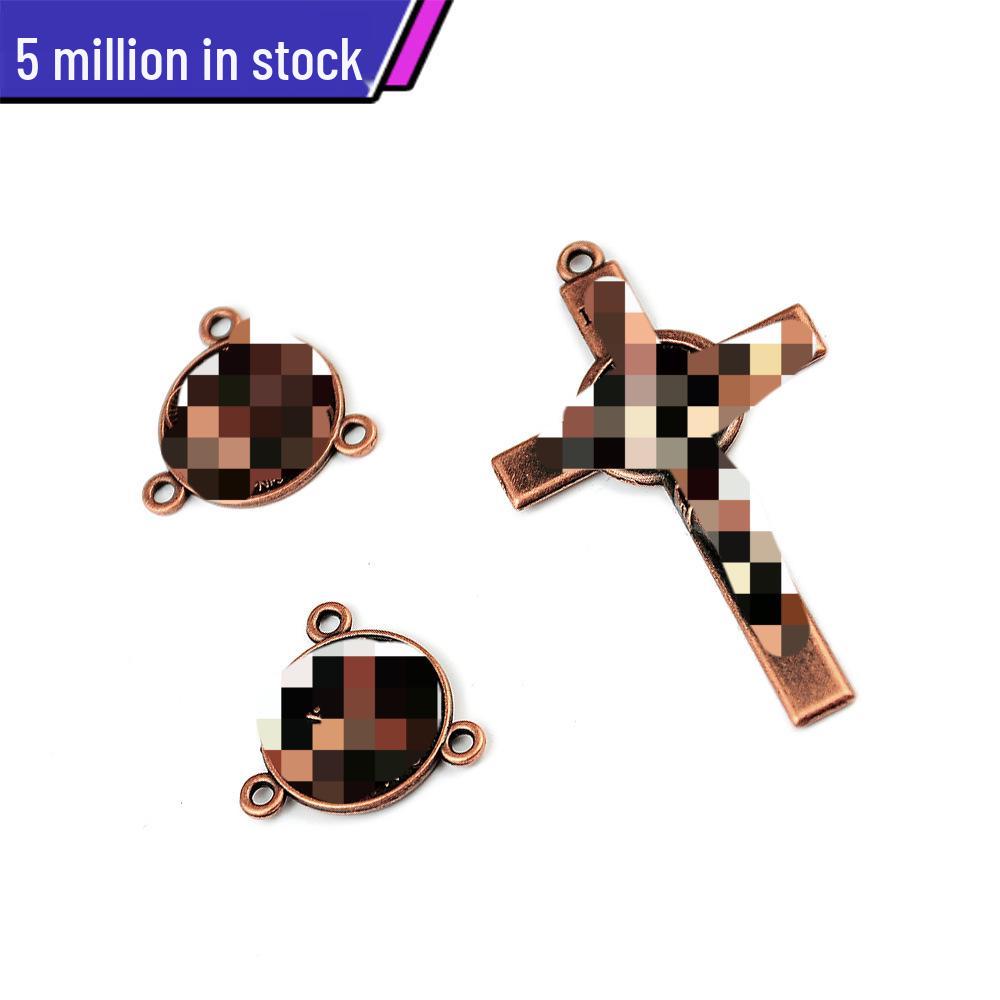 In Stock: Coffee Color Wooden Rosary Necklace with Cross and Rice Beads