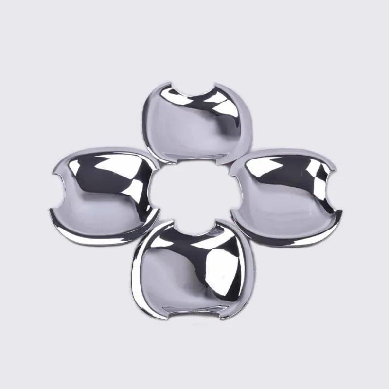 Chrome Carbon Fiber Car Door Handle Cover Bowl Trim For Toyota Fortuner 2005 -2014 Styling Accessories