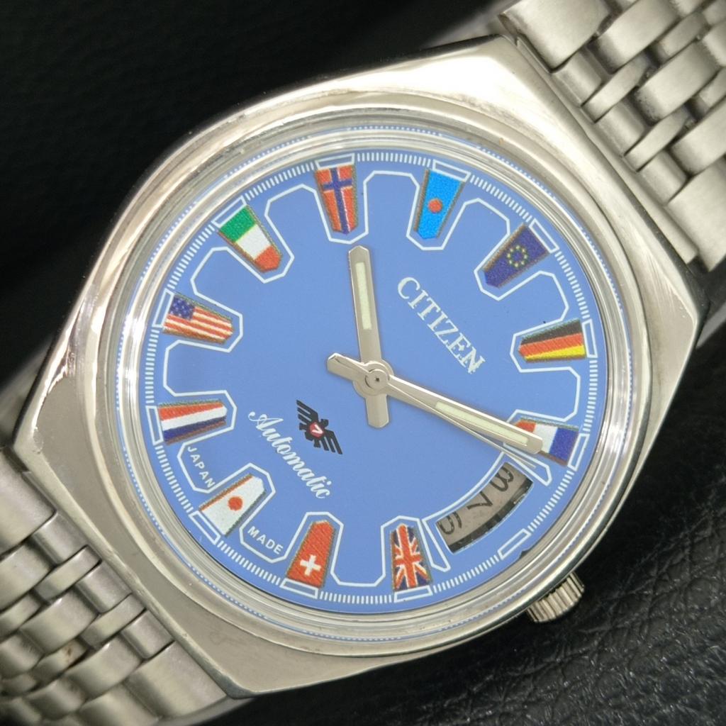GENUINE VINTAGE CITIZEN AUTOMATIC 8200 JAPAN MENS BLUE DIAL WATCH a709323-1