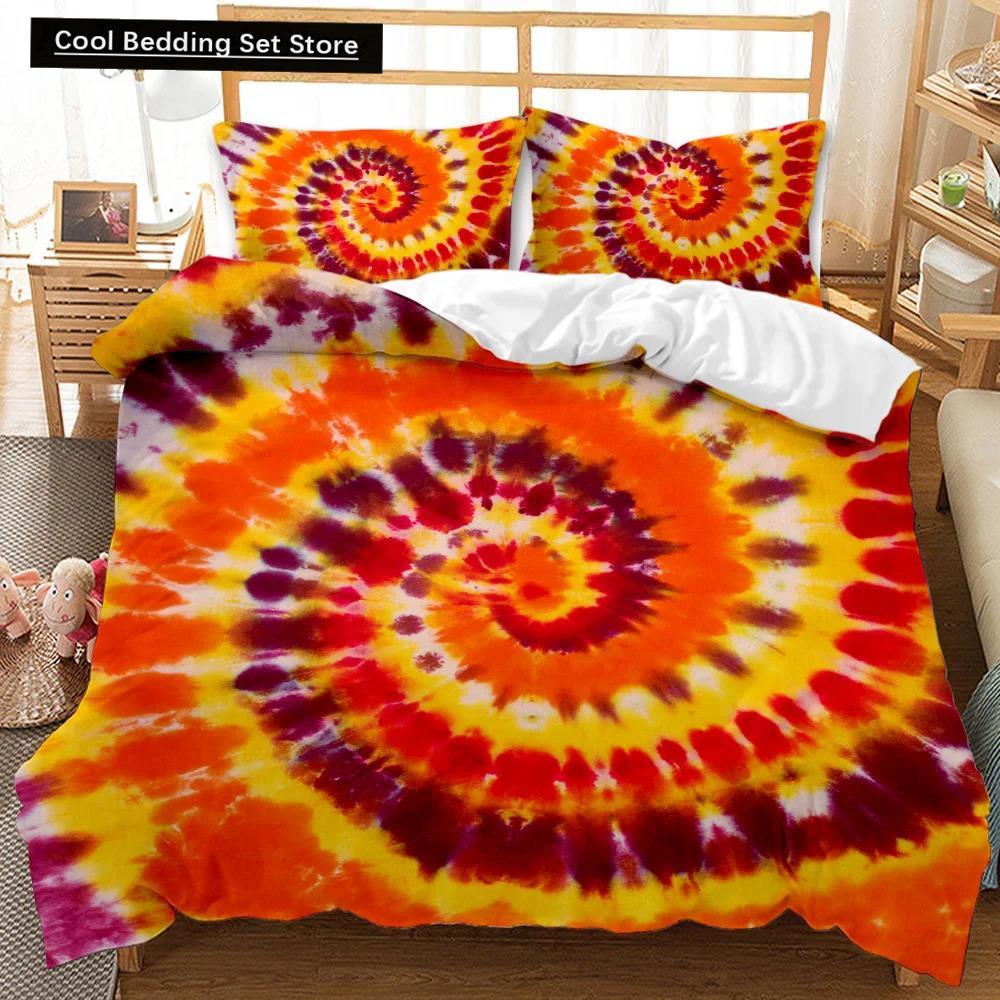 Boho Tie Dye Duvet Cover Set Hippie Bed Sets Blue Purple Colorful Twin Bedding Set Gypsy Queen King Size Polyester Qulit Cover