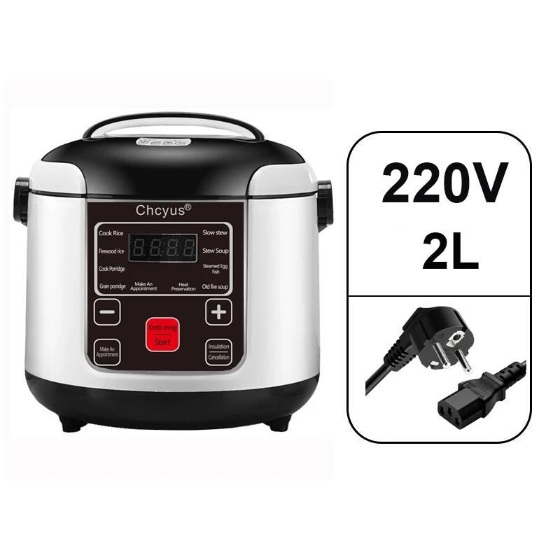 

12V 24V 220V Mini Rice Cooker Car Truck Soup Porridge Cooking Machine Food Steamer Heating Lunch Box Meal Heater Warmer 2L