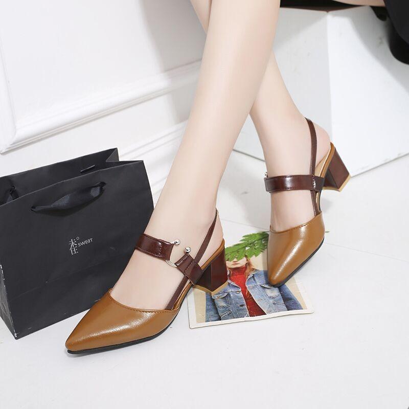 Fashion High Heels Sandals Women Pointed Toe Heeled Shoes Designer 2025 Trend New Summer Slippers Brand Party Woman Chunky Pumps Mujer
