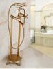 Brass Floor Standing Bathtub Shower Faucet Swivel Spout Bathroom Shower Faucet Mixers Taps Standing Bathtub Faucet